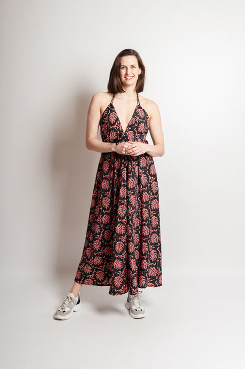 Lali - Vestito floreale con collo alto